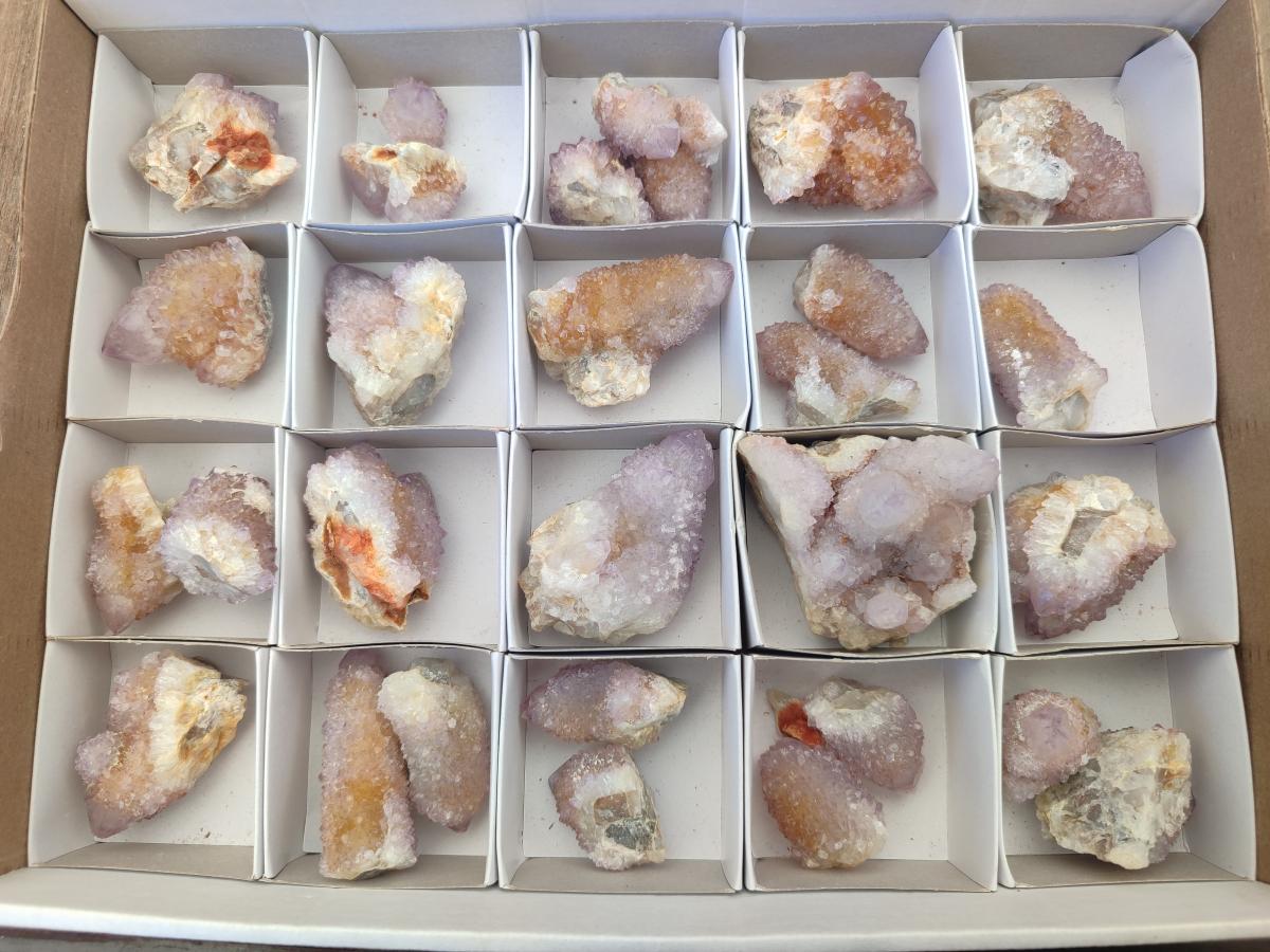 Natural Lilac Spirit Quartz Clusters And Crystals x 28 From Boekenhouthoek, South Africa