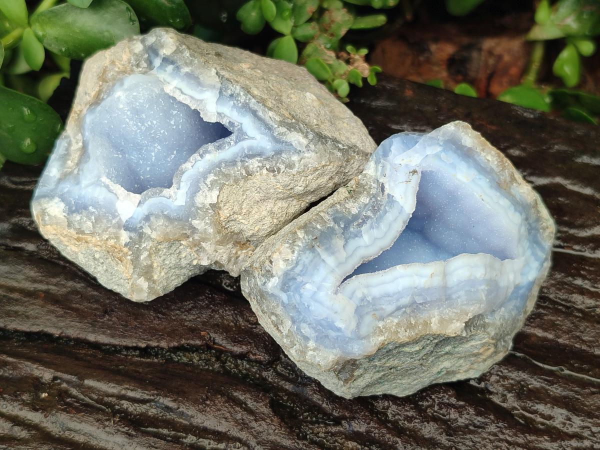 Natural Blue Lace Agate Geodes and Clusters Specimens x 12 From Nsanje, Malawi
