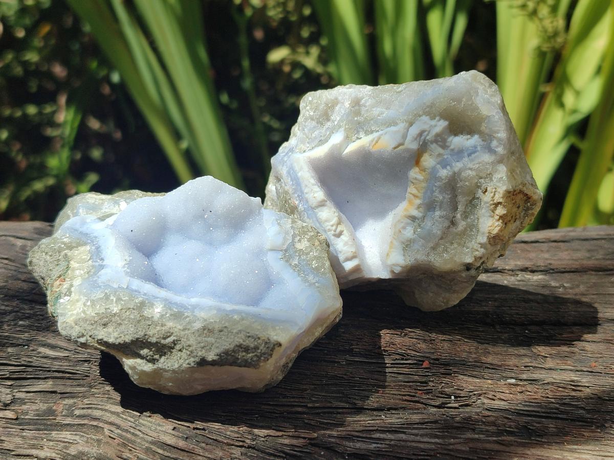 Natural Blue Lace Agate Geodes and Clusters Specimens x 12 From Nsanje, Malawi