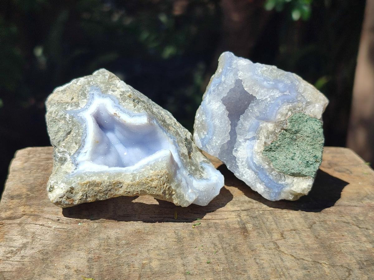 Natural Blue Lace Agate Geodes and Clusters Specimens x 12 From Nsanje, Malawi