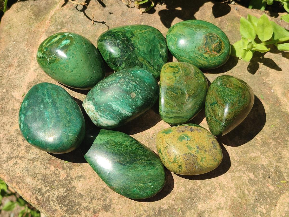 Polished Verdite Free Forms x 12 From Zimbabwe