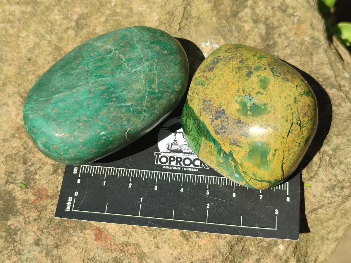 Polished Verdite Free Forms x 12 From Zimbabwe