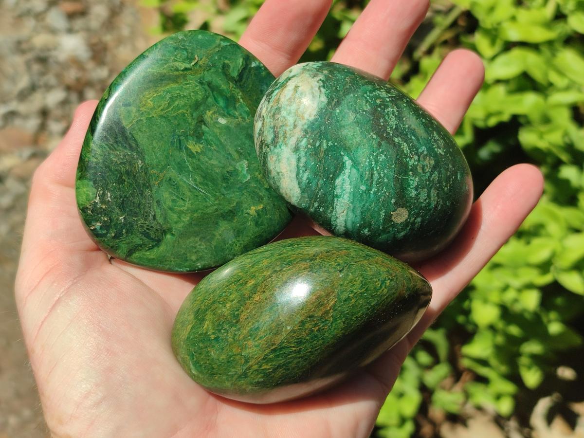 Polished Verdite Free Forms x 12 From Zimbabwe
