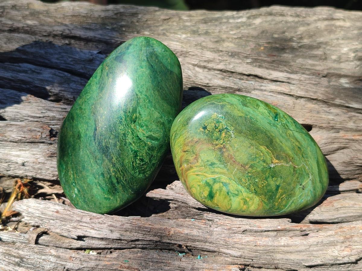 Polished Verdite Free Forms x 12 From Zimbabwe