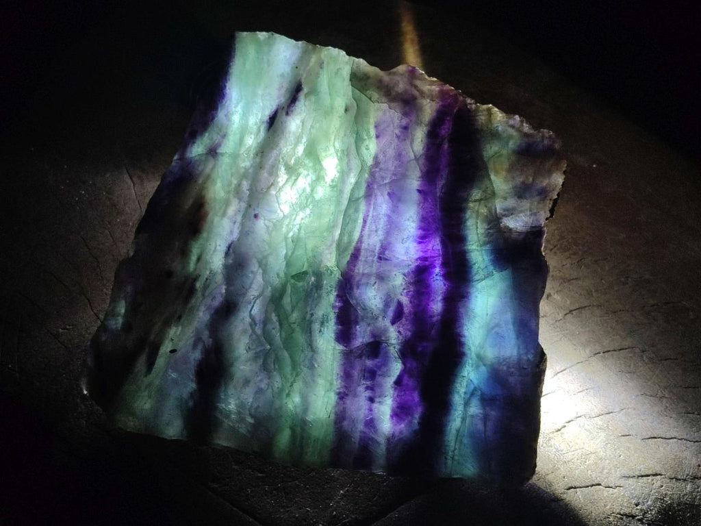 Polished Watermelon Fluorite Slices x 2 From Uis, Namibia