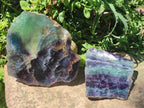 Polished Watermelon Fluorite Slices x 2 From Uis, Namibia