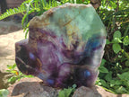 Polished Watermelon Fluorite Slices x 2 From Uis, Namibia