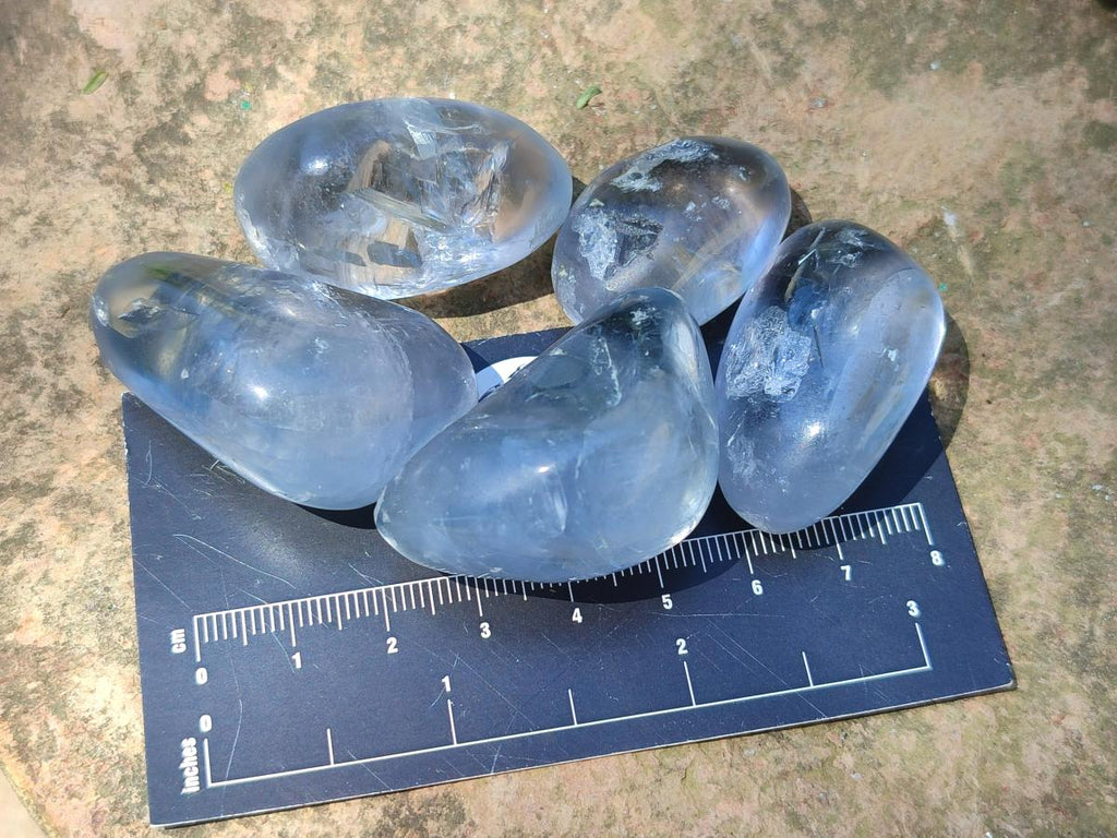Polished Mini Blue Celestite Free Forms x 70 From Sakoany, Madagascar