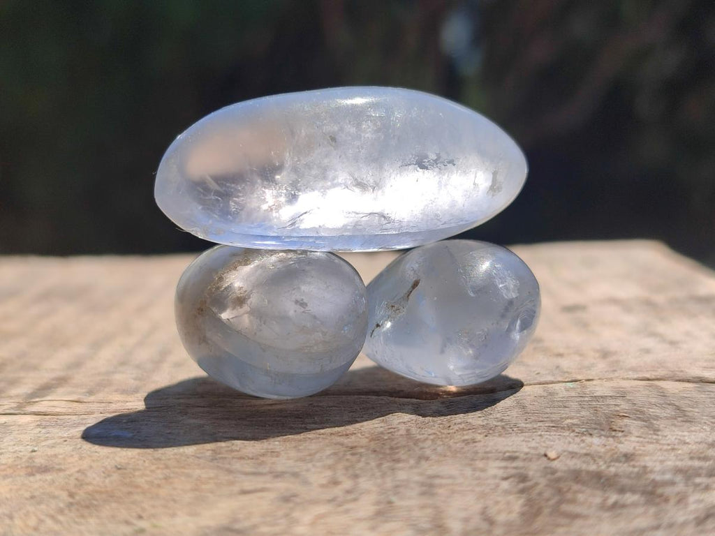 Polished Mini Blue Celestite Free Forms x 70 From Sakoany, Madagascar