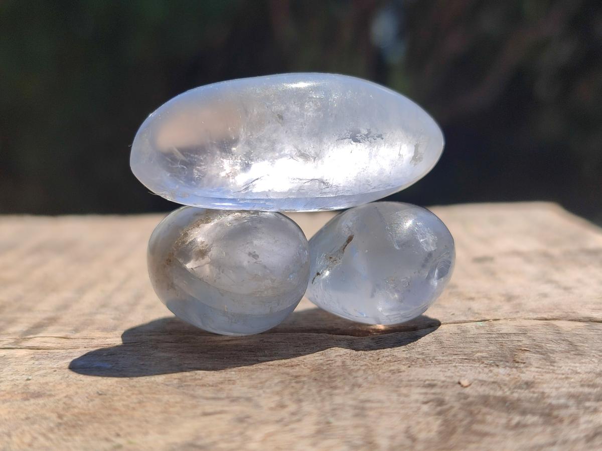 Polished Mini Blue Celestite Free Forms x 70 From Sakoany, Madagascar
