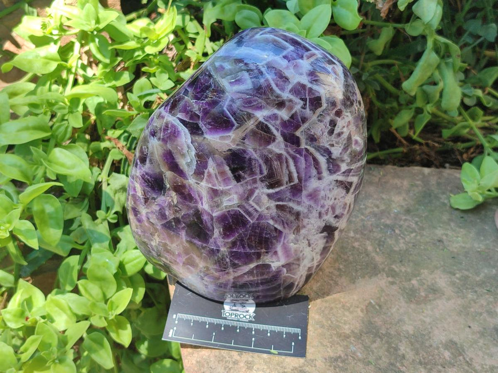 Polished Large Purple Chevron Amethyst Standing Free Form x 1 From Madagascar