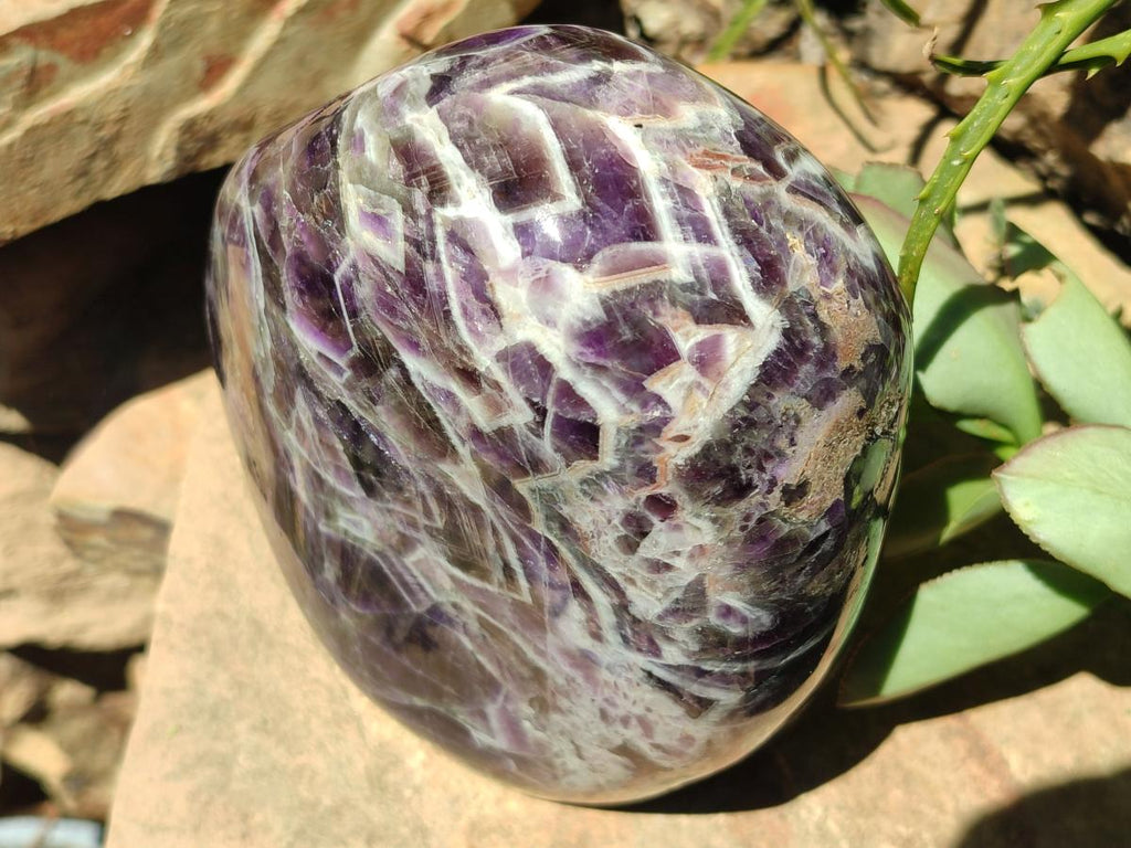 Polished Large Purple Chevron Amethyst Standing Free Form x 1 From Madagascar