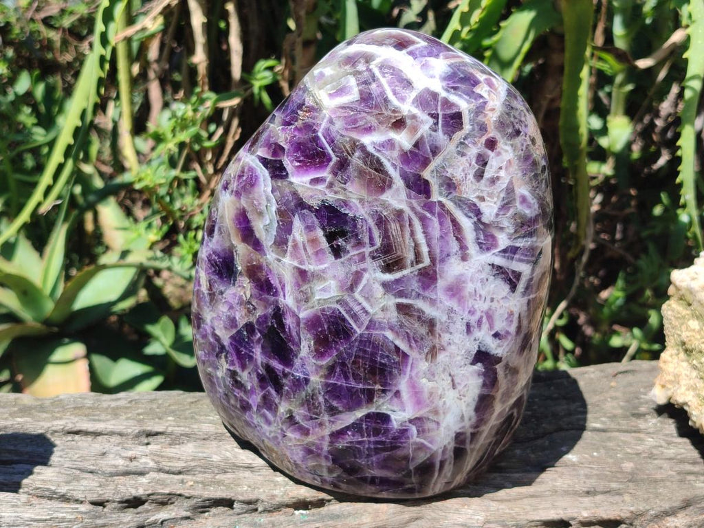 Polished Large Purple Chevron Amethyst Standing Free Form x 1 From Madagascar
