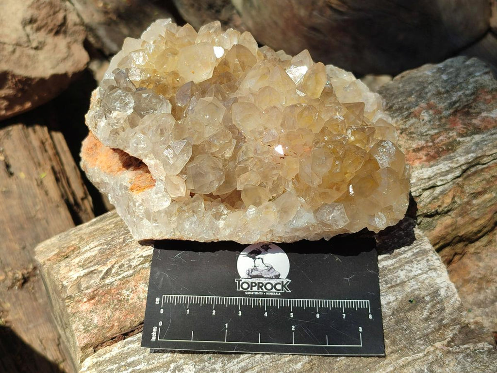 Natural Golden Limonite Quartz Clusters With Goethite Inclusions x 3 From Solwezi, Zambia - Toprock Gemstones and Minerals 
