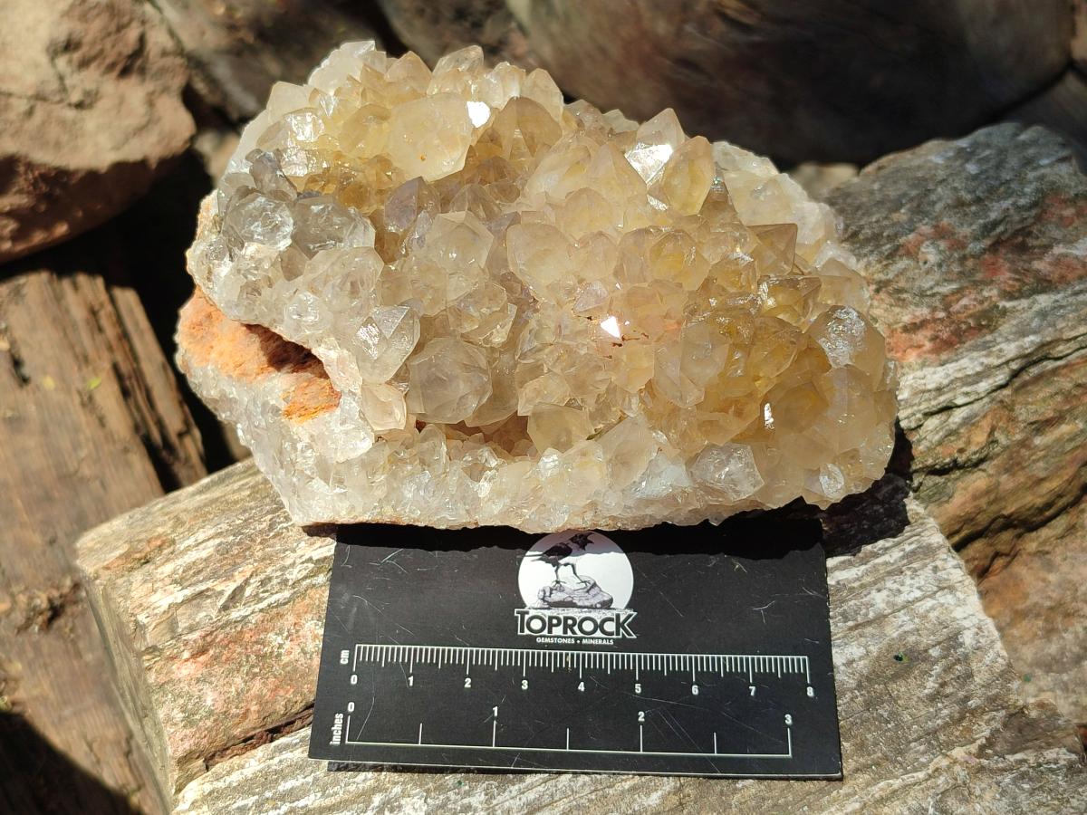 Natural Golden Limonite Quartz Clusters With Goethite Inclusions x 3 From Solwezi, Zambia - Toprock Gemstones and Minerals 