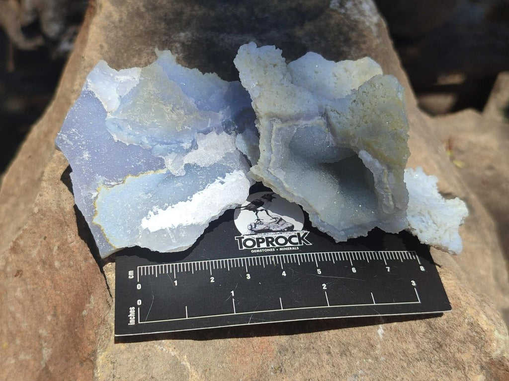 Natural Etched Blue Lace Agate Specimens x 12 From Nsanje, Malawi - Toprock Gemstones and Minerals 