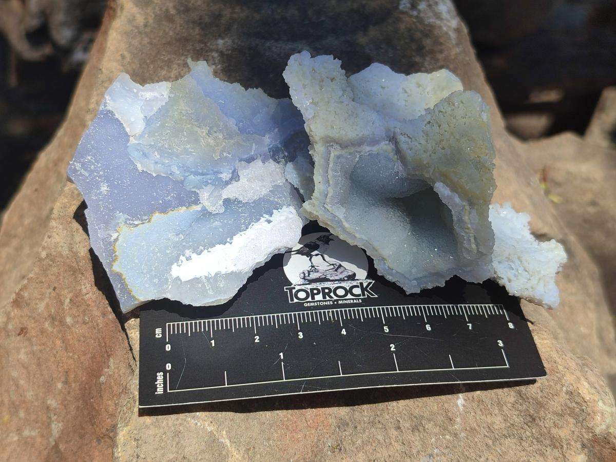 Natural Etched Blue Lace Agate Specimens x 12 From Nsanje, Malawi - Toprock Gemstones and Minerals 