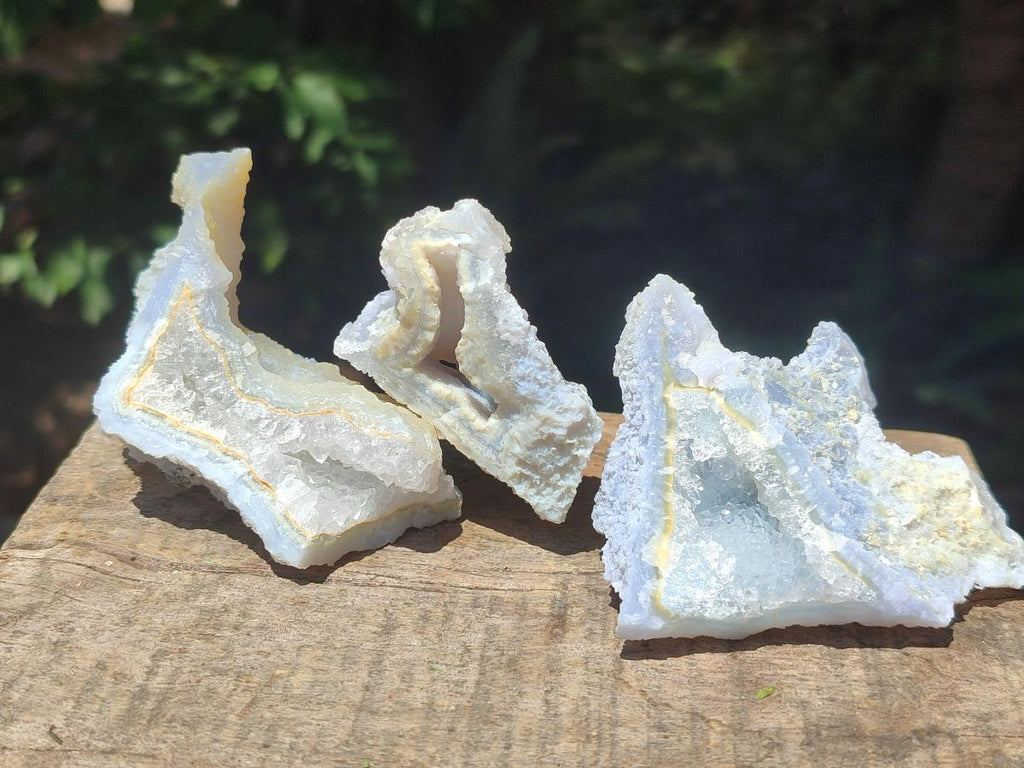 Natural Etched Blue Lace Agate Specimens x 12 From Nsanje, Malawi - Toprock Gemstones and Minerals 