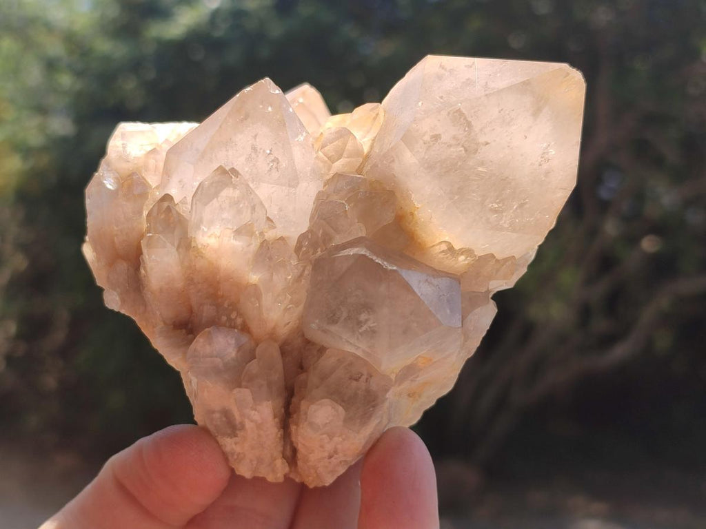 Natural Smokey Phantom Quartz Clusters x 4 From Luena, Congo - Toprock Gemstones and Minerals 