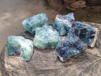 Natural Watermelon Fluorite Cobbed Specimens x 6 From Uis, Namibia - Toprock Gemstones and Minerals 