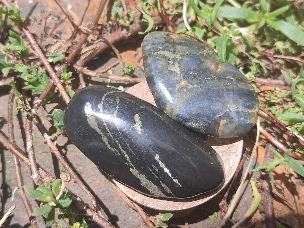 Polished Basalt Pharaoh Stone Galets x 14 From Iron Duke Mine, Zimbabwe - Toprock Gemstones and Minerals 
