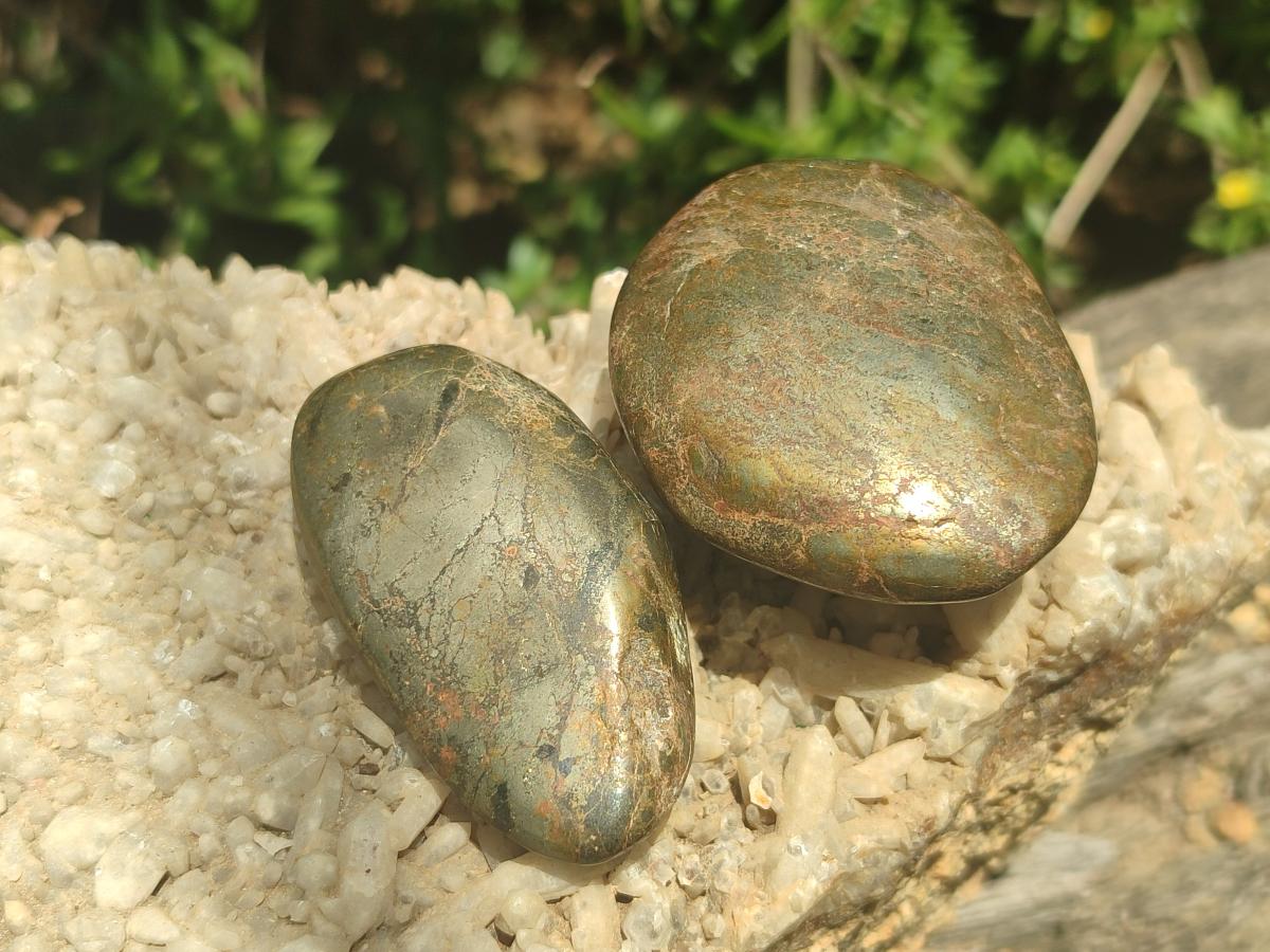 Polished Basalt Pharaoh Stone Galets x 14 From Iron Duke Mine, Zimbabwe - Toprock Gemstones and Minerals 