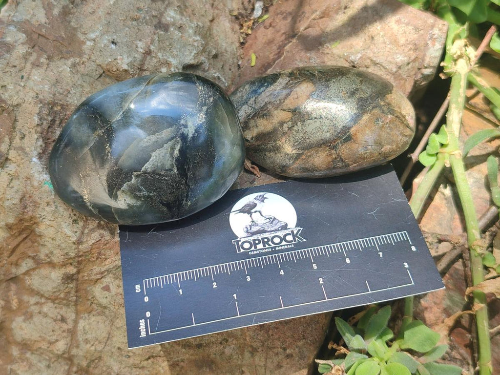 Polished Basalt Pharaoh Stone Galets x 14 From Iron Duke Mine, Zimbabwe - Toprock Gemstones and Minerals 