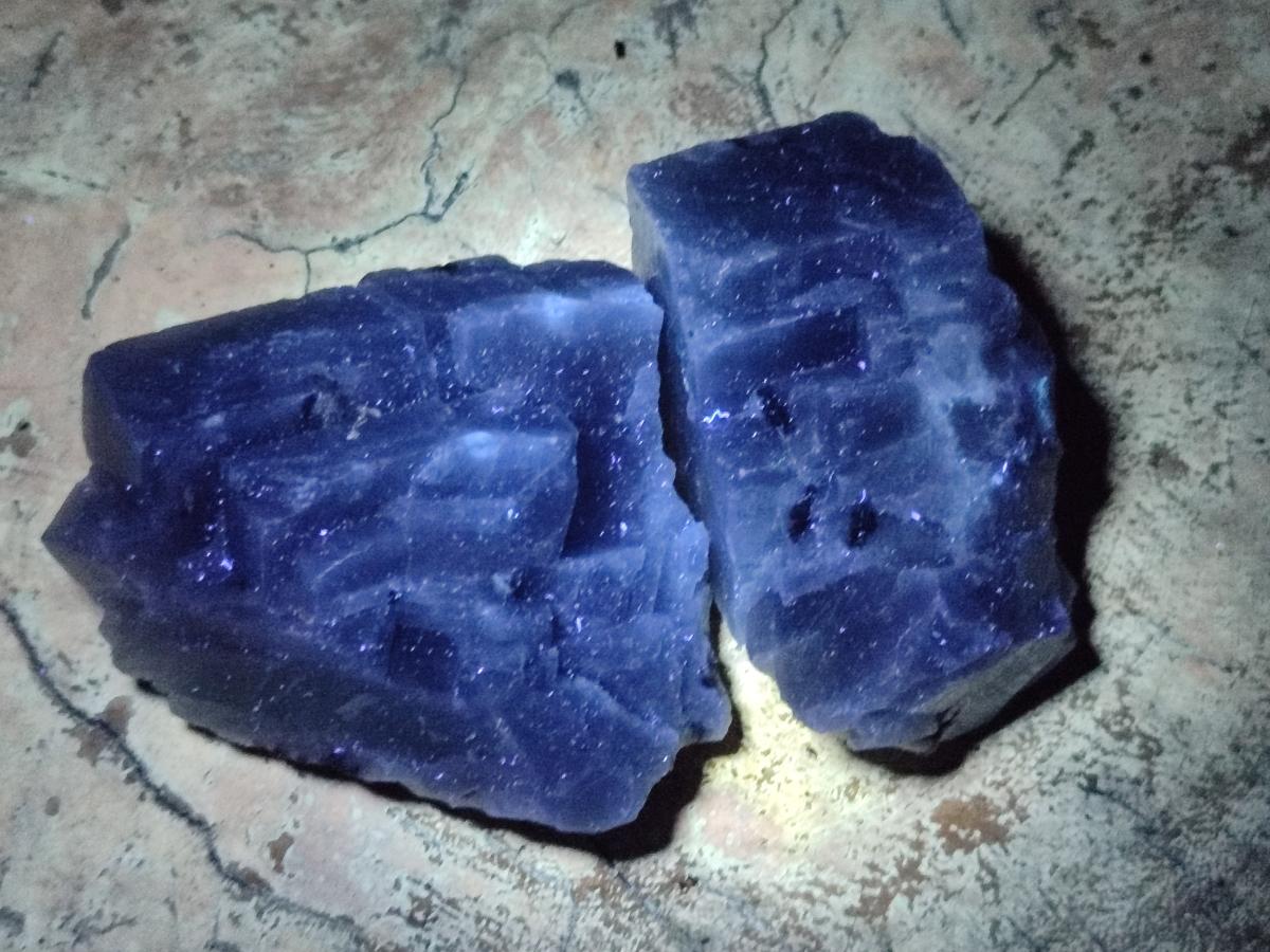 Natural Sky Blue Calcite Specimens x 24 From Spitzkop, Namibia