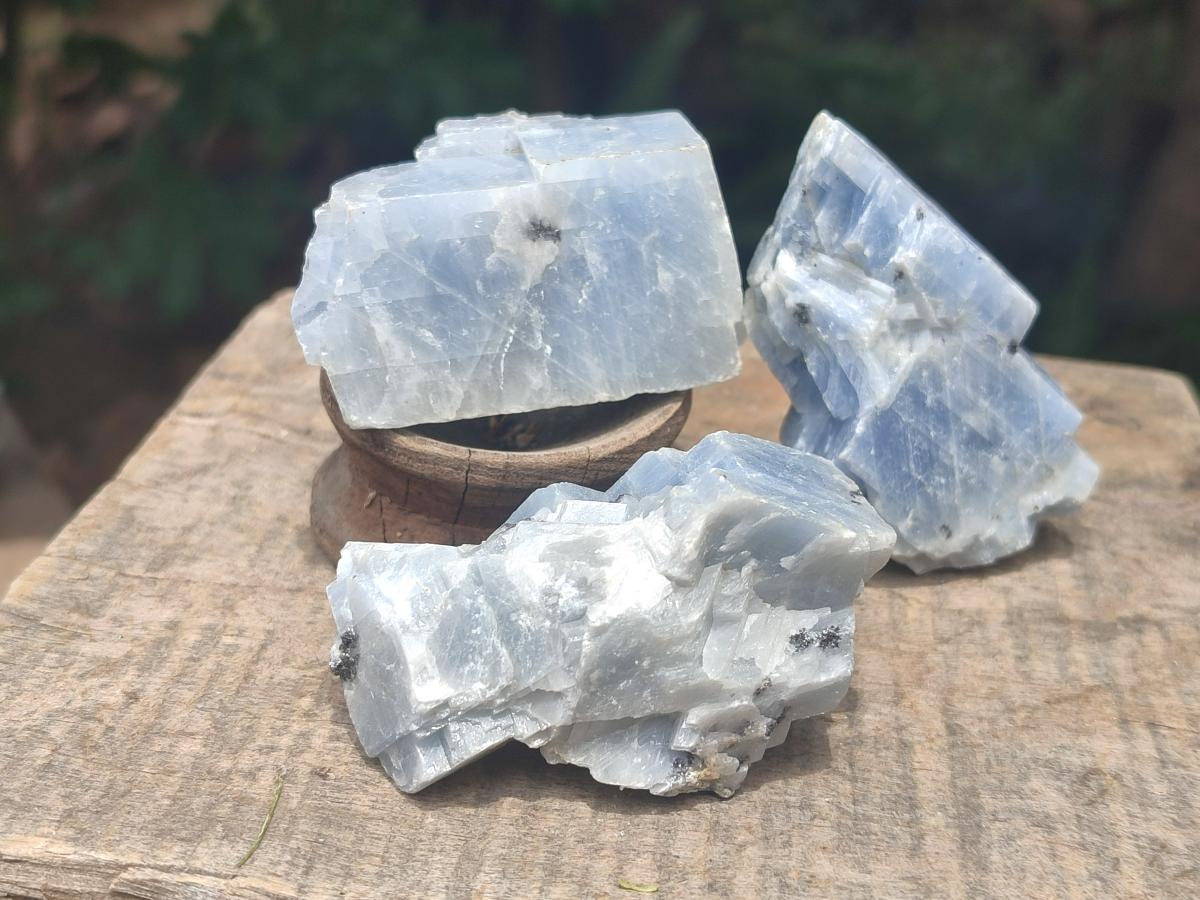 Natural Sky Blue Calcite Specimens x 24 From Spitzkop, Namibia - Toprock Gemstones and Minerals 
