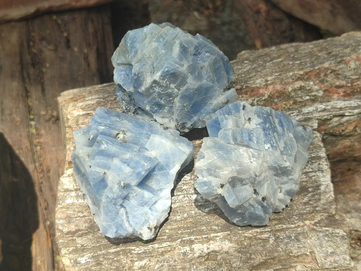 Natural Sky Blue Calcite Specimens x 24 From Spitzkop, Namibia - Toprock Gemstones and Minerals 