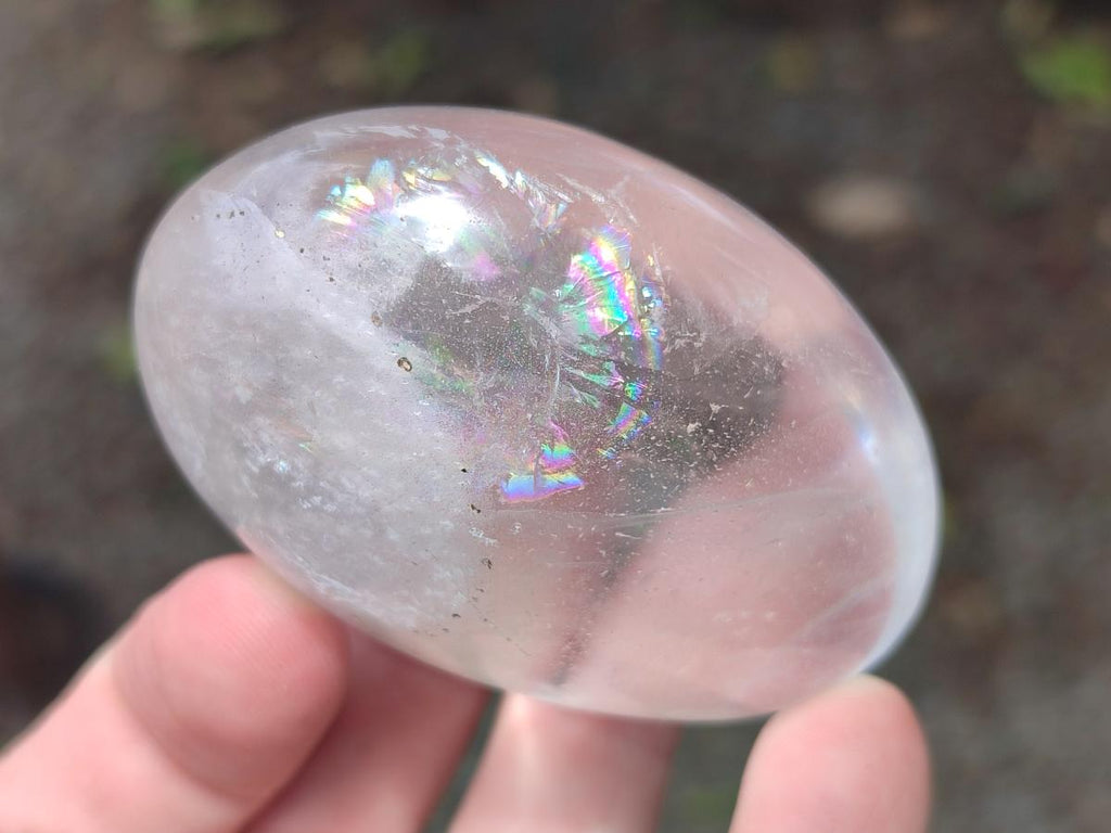 Polished Clear, Smokey And Girasol Quartz Galets x 24 From Madagascar - Toprock Gemstones and Minerals 