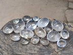 Polished Clear, Smokey And Girasol Quartz Galets x 24 From Madagascar - Toprock Gemstones and Minerals 