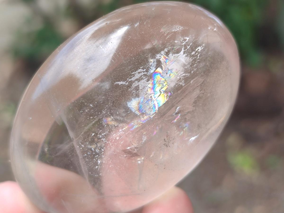 Polished Clear, Smokey And Girasol Quartz Galets x 24 From Madagascar - Toprock Gemstones and Minerals 