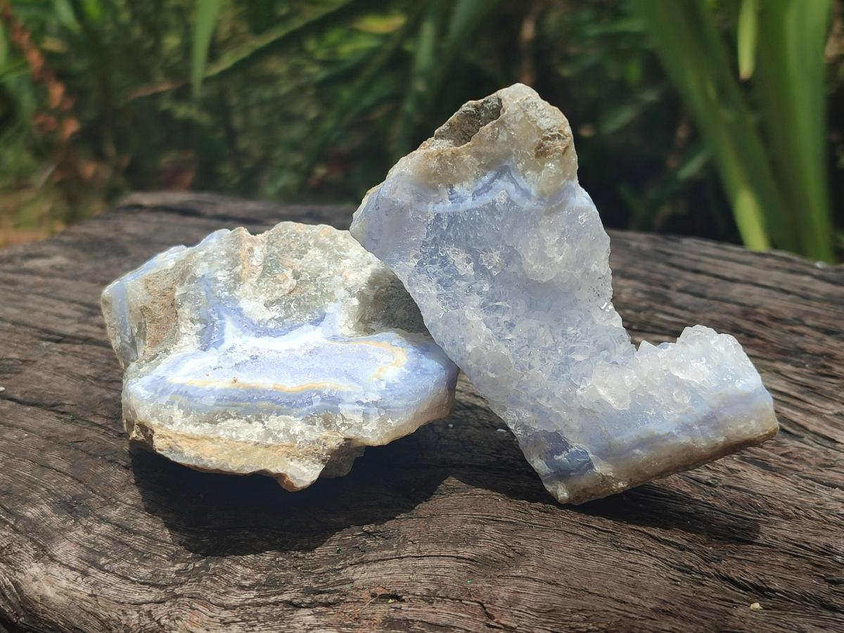 Natural Blue Lace Agate Geode and Cluster Specimens x 14 From Nsanje, Malawi - Toprock Gemstones and Minerals 