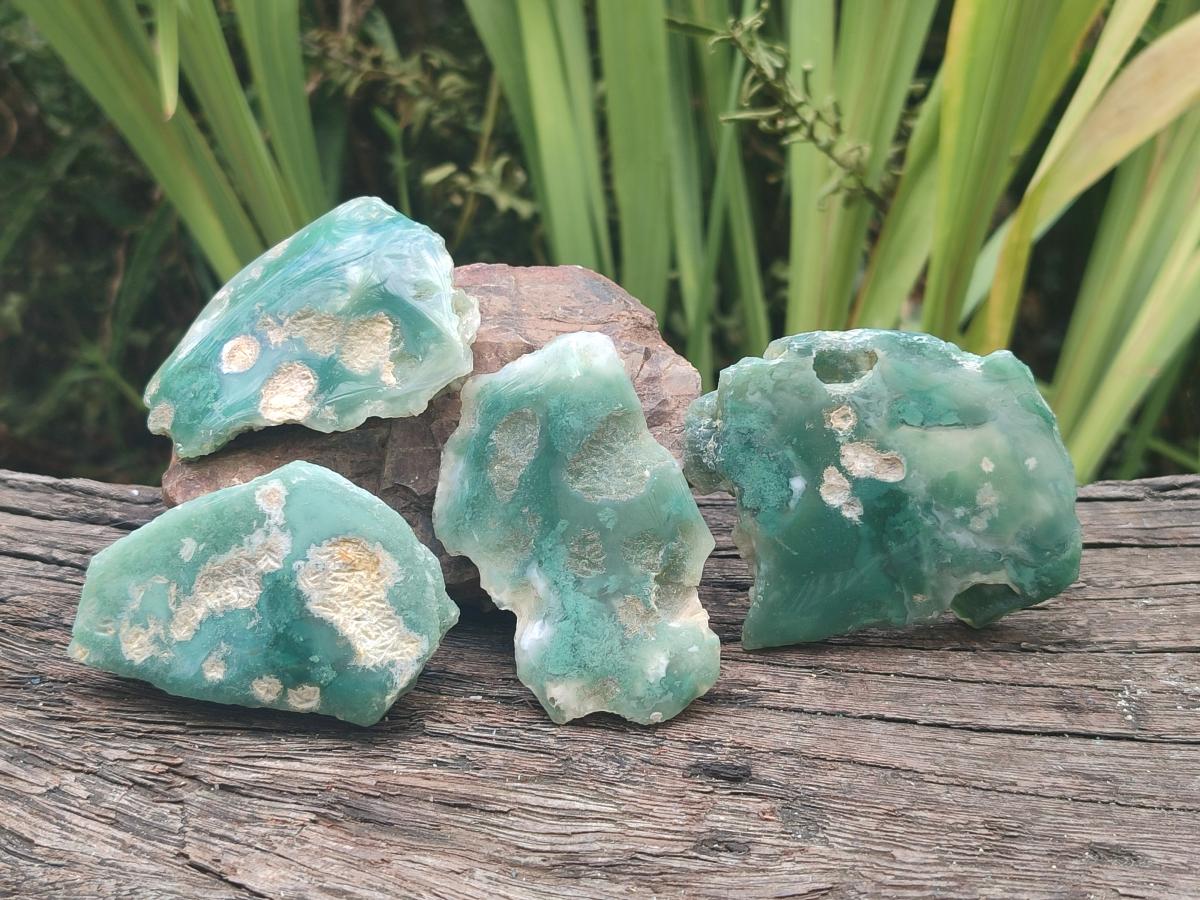 Polished On One Side Mtorolite Chrysoprase Plates x 24 From Mutorashanga, Zimbabwe - Toprock Gemstones and Minerals 