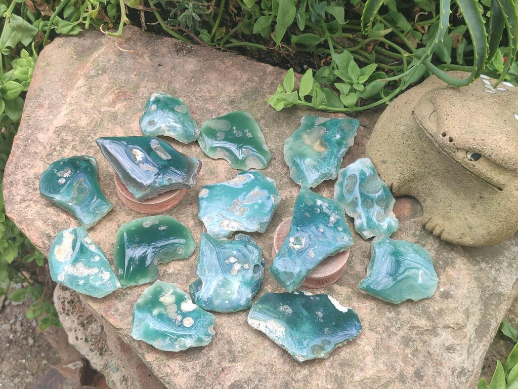 Polished On One Side Mtorolite Chrysoprase Plates x 24 From Mutorashanga, Zimbabwe - Toprock Gemstones and Minerals 