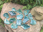 Polished On One Side Mtorolite Chrysoprase Plates x 24 From Mutorashanga, Zimbabwe - Toprock Gemstones and Minerals 
