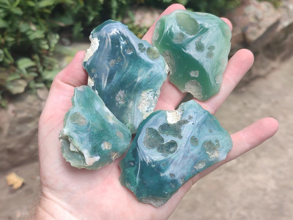 Polished On One Side Mtorolite Chrysoprase Plates x 24 From Mutorashanga, Zimbabwe - Toprock Gemstones and Minerals 