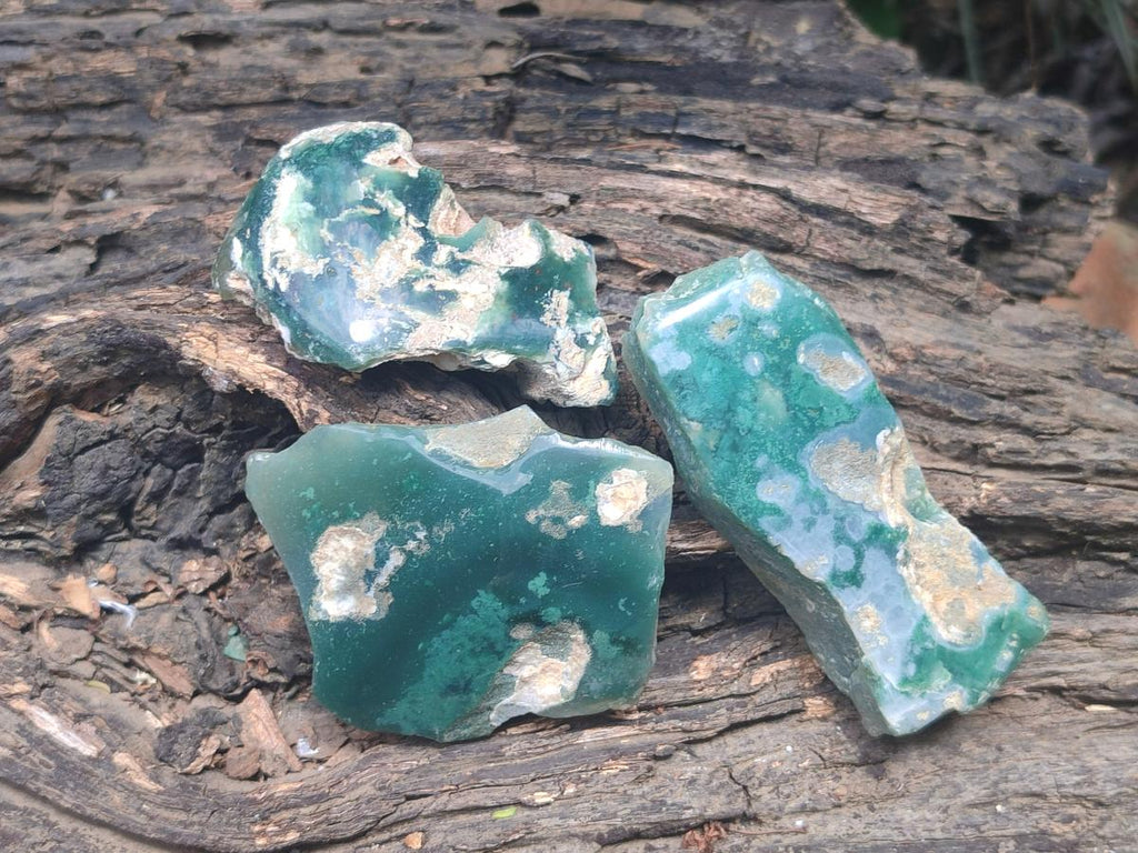 Polished On One Side Mtorolite Chrysoprase Plates x 24 From Mutorashanga, Zimbabwe - Toprock Gemstones and Minerals 