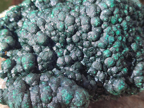 Natural Large Drusy Quartz Coated Ball Malachite On Dolomite Specimen x 1 From Mindingi Mine, Kambove, Congo - Toprock Gemstones and Minerals 