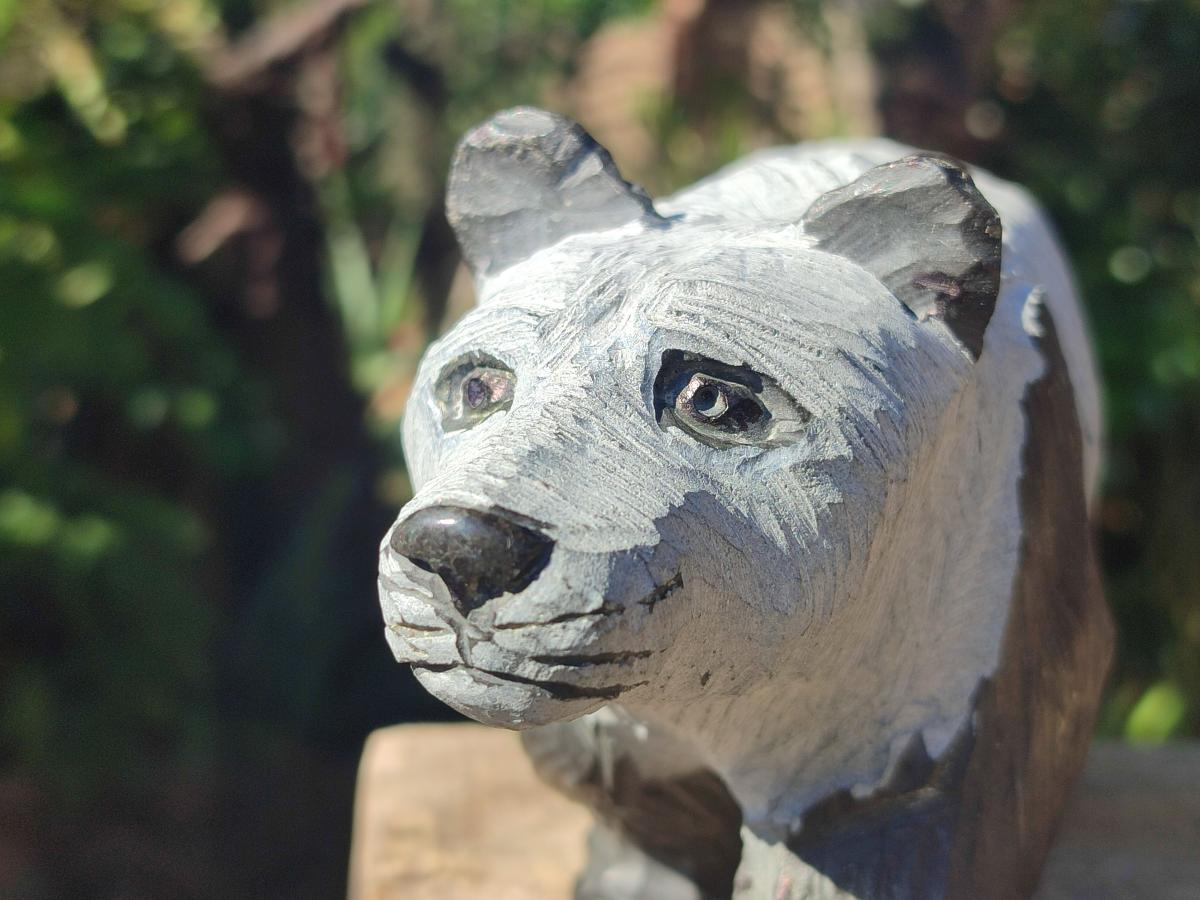 Hand Made Large Polar Bear Soapstone Carving x 1 From Zimbabwe - Toprock Gemstones and Minerals 