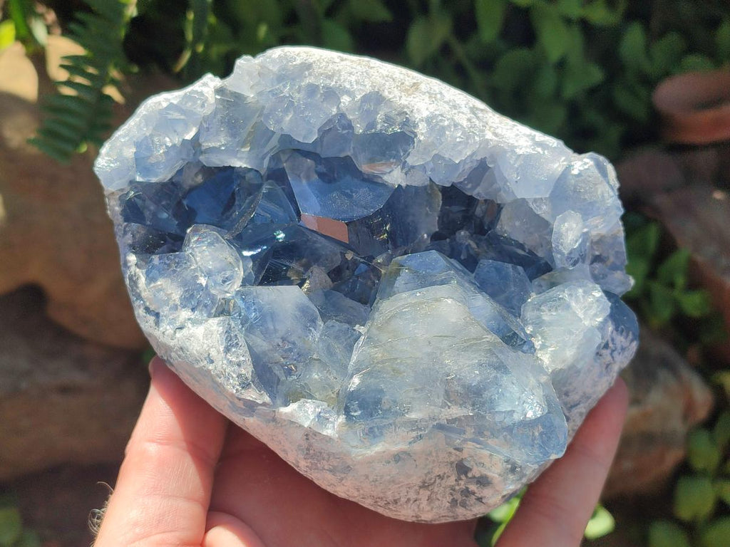 Natural Blue Celestite Cluster Specimens x 2 From Sakoany, Madagascar