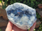 Natural Blue Celestite Cluster Specimens x 2 From Sakoany, Madagascar