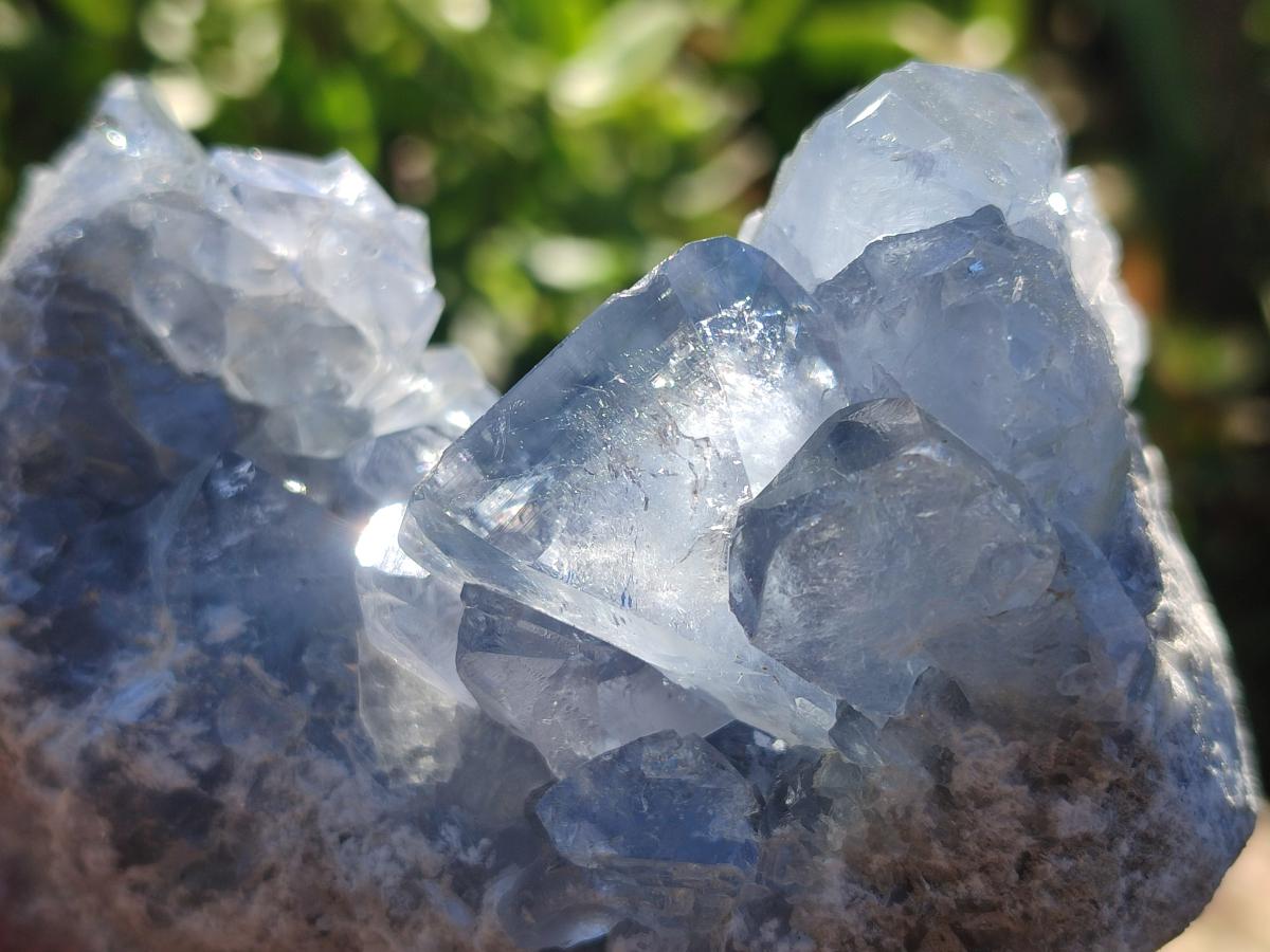 Natural Blue Celestite Cluster Specimens x 2 From Sakoany, Madagascar