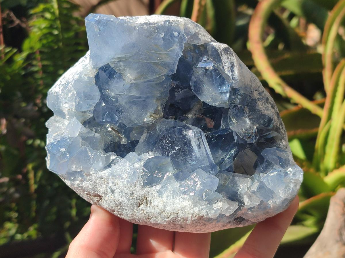 Natural Blue Celestite Cluster Specimens x 2 From Sakoany, Madagascar