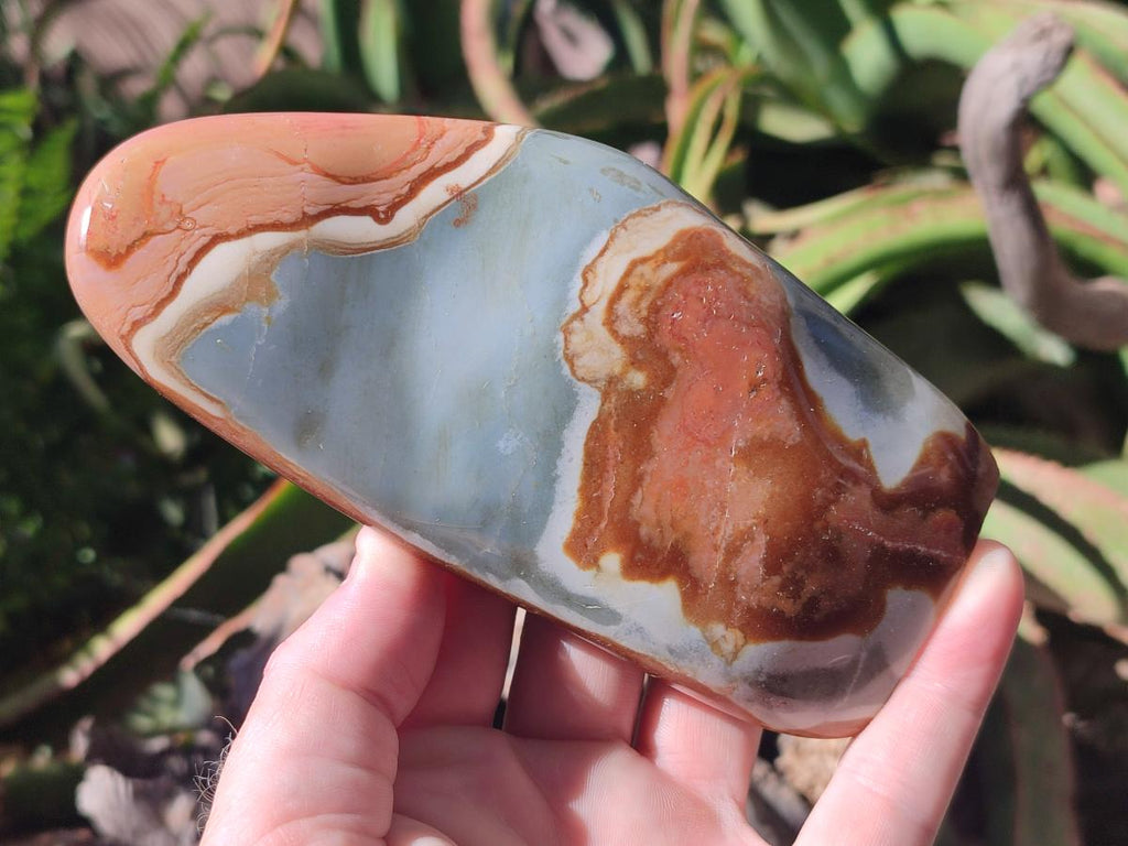 Polished Polychrome Jasper Standing Free Forms x 3 From NW Coast, Madagascar - Toprock Gemstones and Minerals 