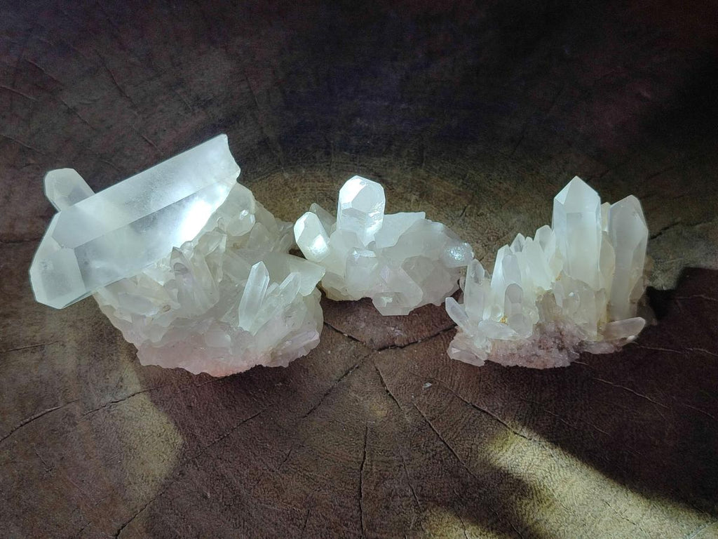 Natural Clear Quartz Clusters x 12 From Madagascar