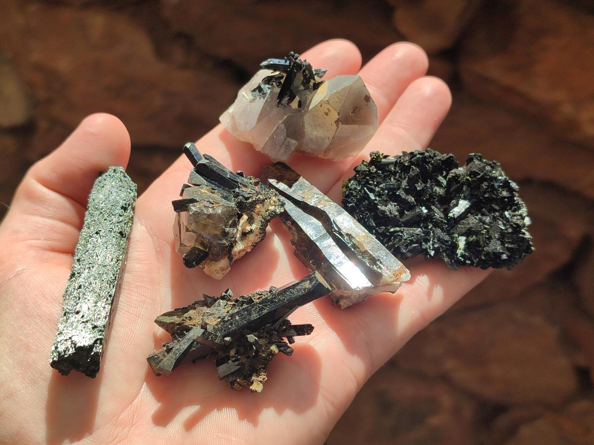 Natural Aegirine Crystals with Associated Minerals x 29 From Zomba, Malawi - Toprock Gemstones and Minerals 