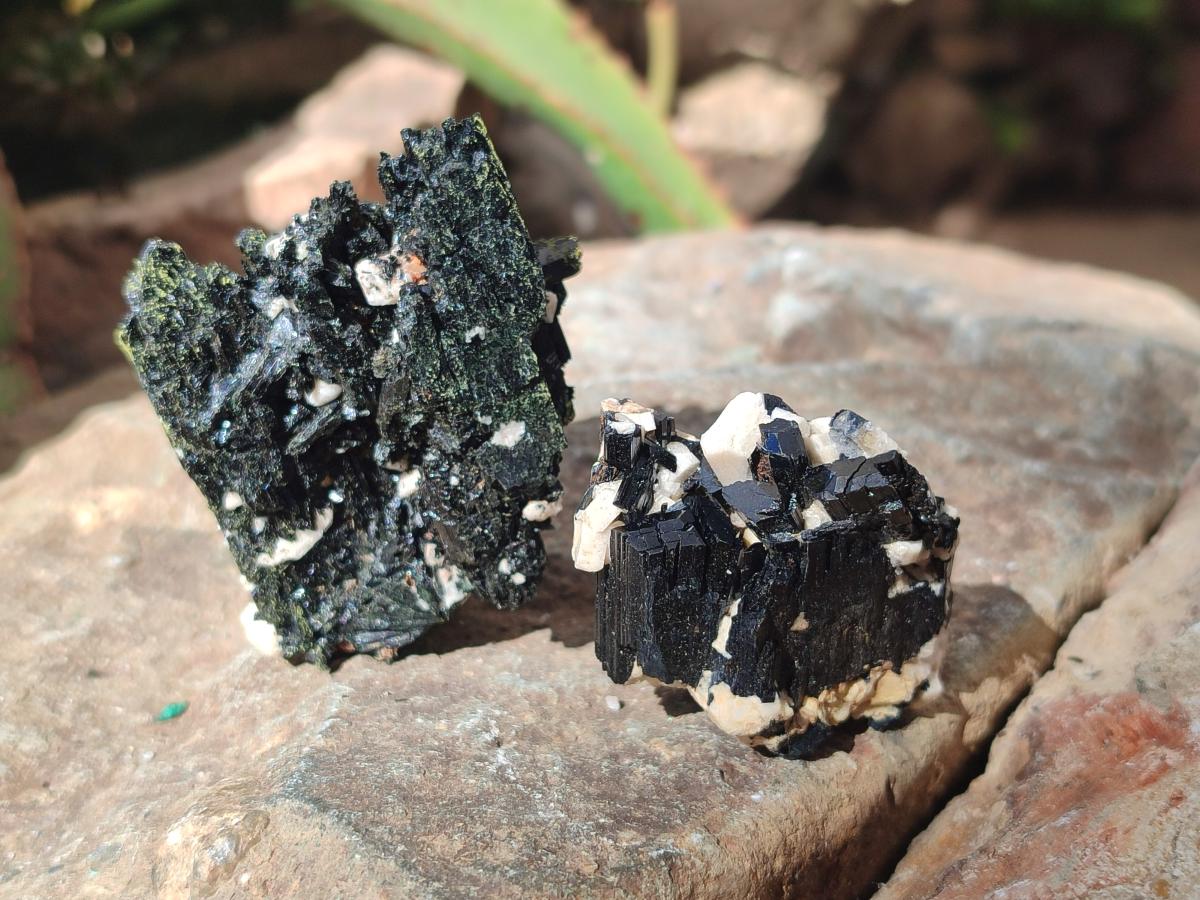 Natural Aegirine Crystals with Associated Minerals x 29 From Zomba, Malawi - Toprock Gemstones and Minerals 
