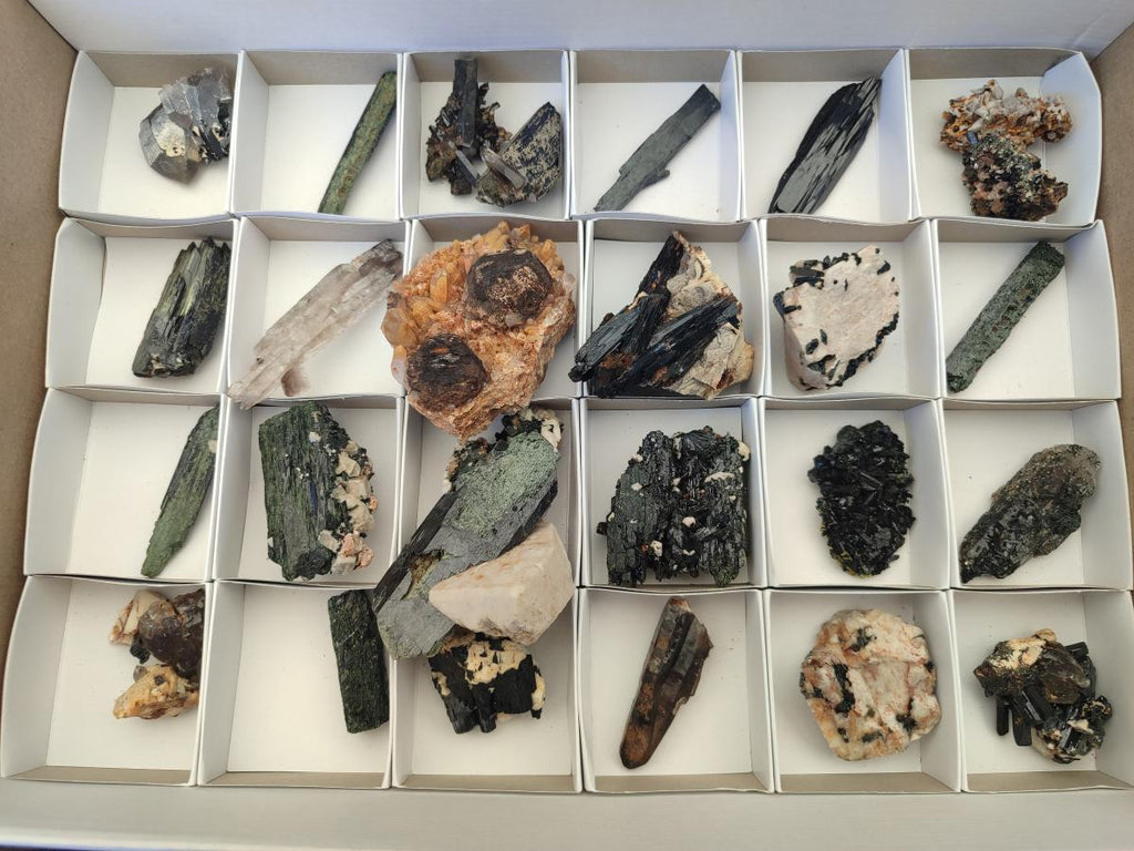 Natural Aegirine Crystals with Associated Minerals x 29 From Zomba, Malawi - Toprock Gemstones and Minerals 